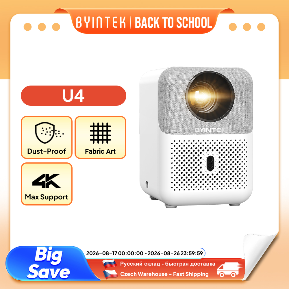 Home Cinema Projector 4K - Projetor Mini Full HD BYINTEK U4
