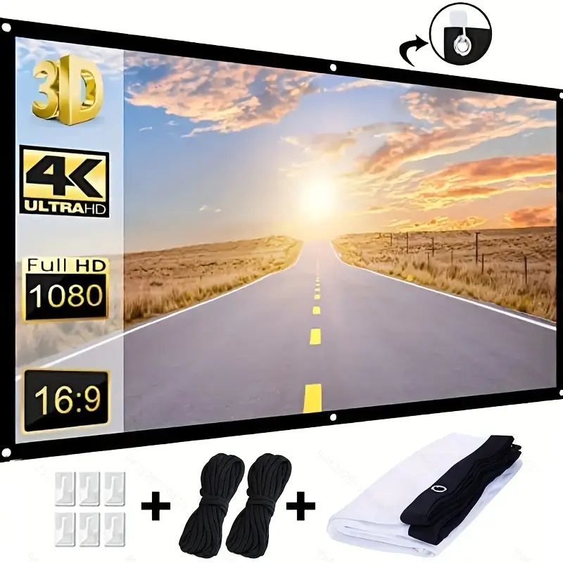 Projector Screen 100 Inch - Tela de Projetor 16:9 para Uso