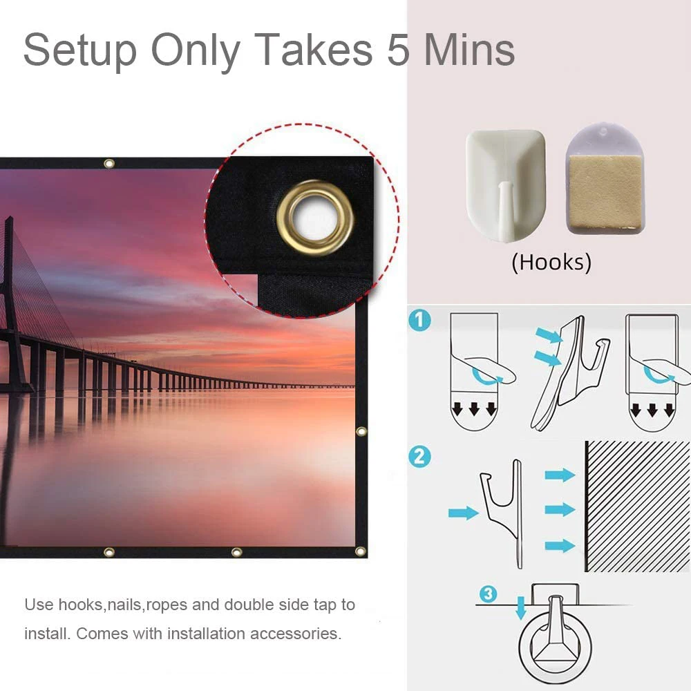 Mixito alta densidade 250 Pole - Projector Screen 100 Inch avaliação e preço