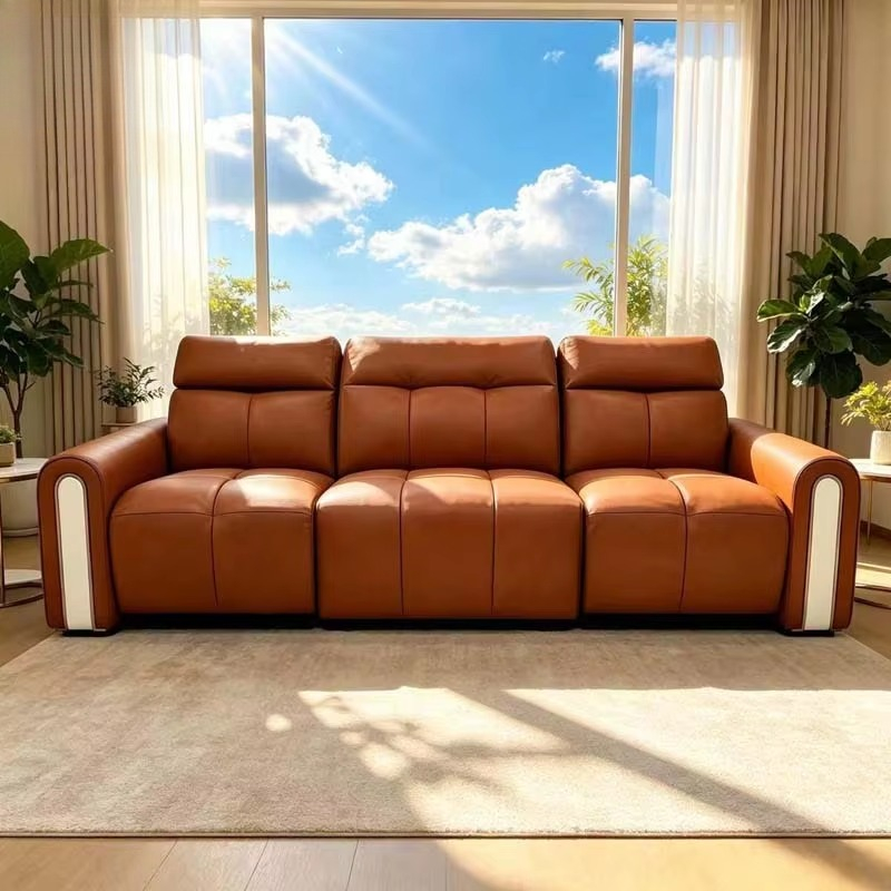 Sofá Reclinável de Couro Laran - Home.Cinema Orange avaliação e preço
