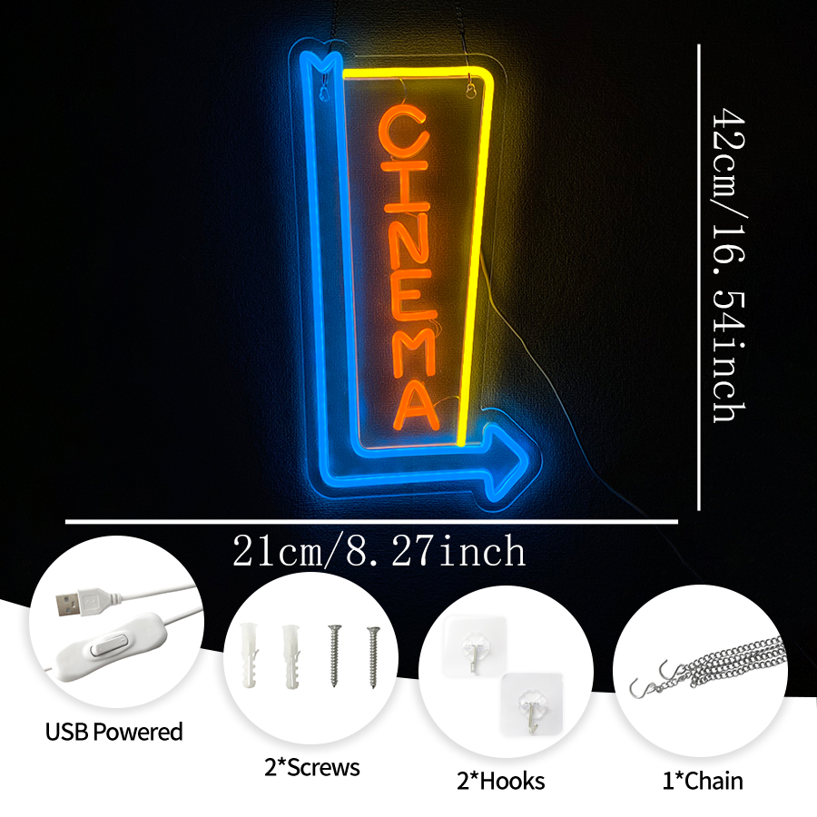Letreiro de Neon LED Cinema Ar - Home.Cinema Orange avaliação e preço