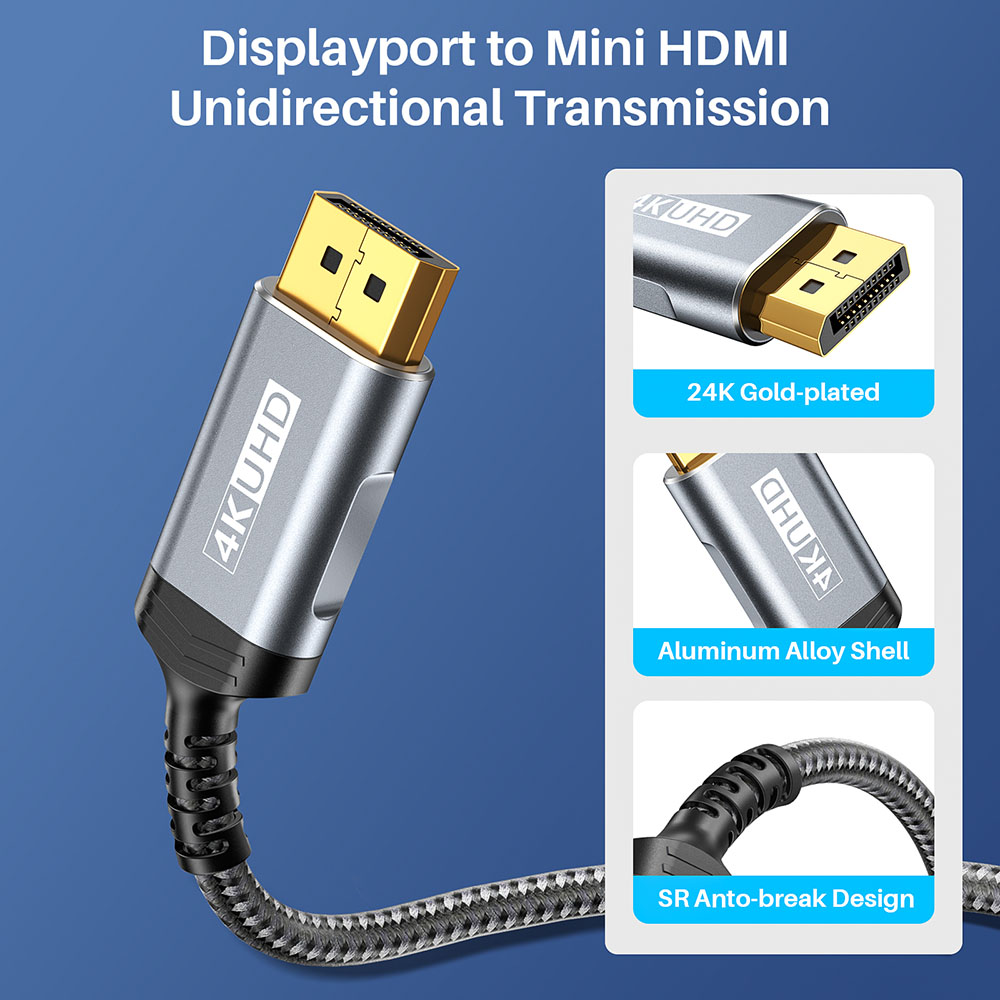 Cabo DisplayPort para Mini HDM - Home Cinema Projector 4K avaliação e preço