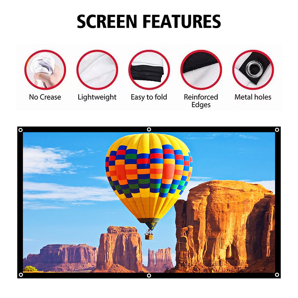 Thundeal 16:9 100 120 150 Pole - Projector Screen 100 Inch avaliação e preço