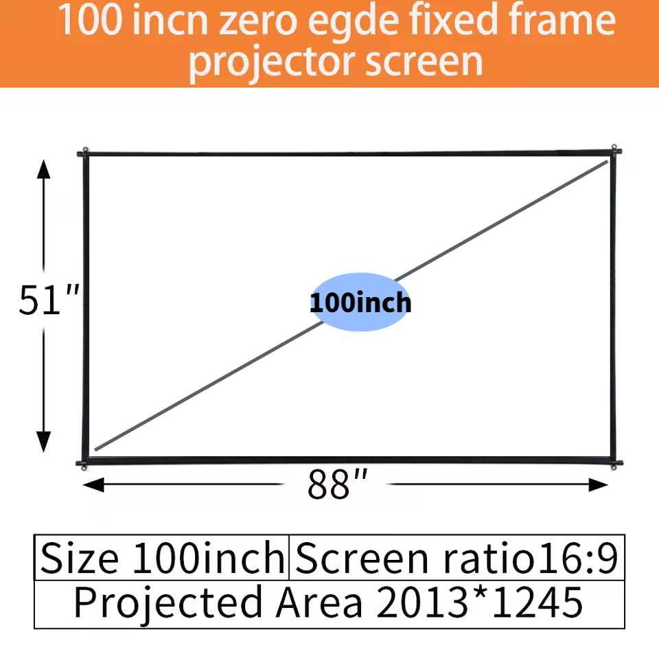 Tela de Projeção ALR XIAOHUI d - Projector Screen 100 Inch avaliação e preço