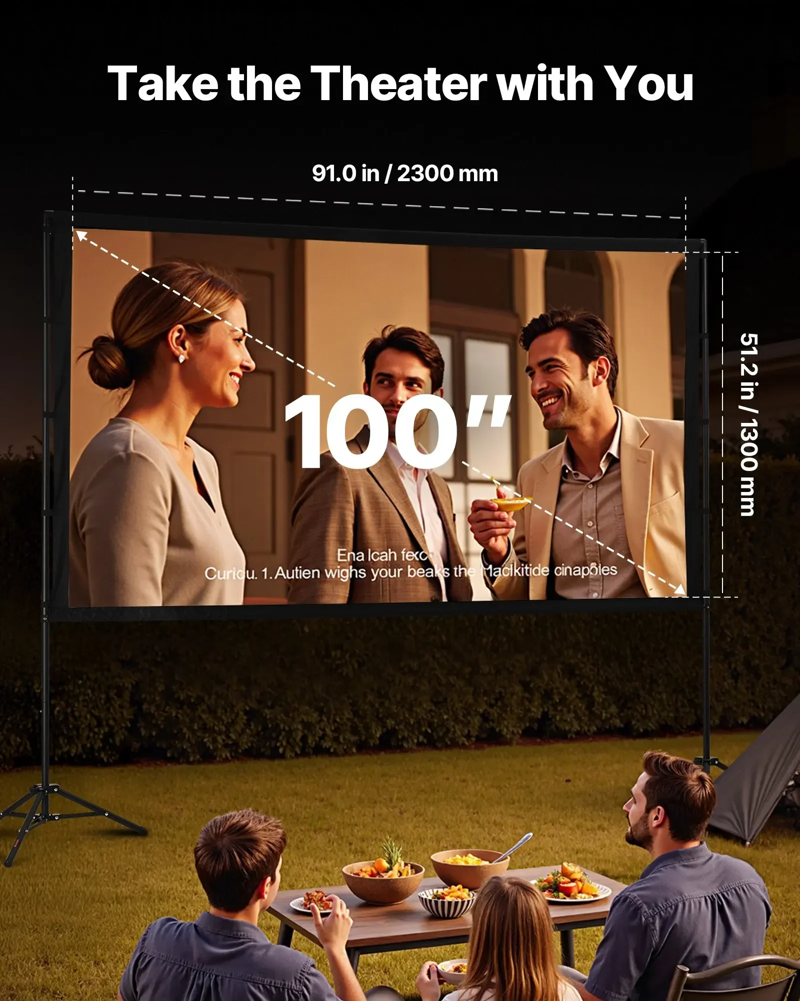 Tela de Projetor com Tripé e 2 - Projector Screen 100 Inch avaliação e preço