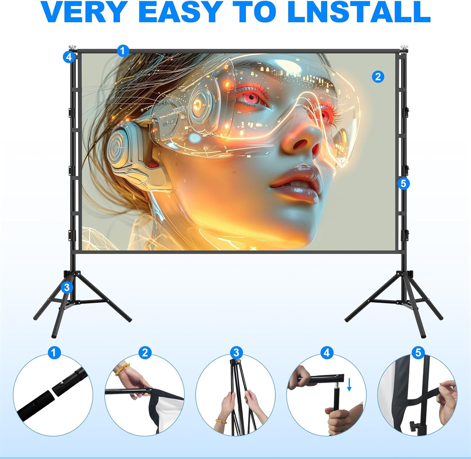 Tela de projeção VEIDADZ com s - Projector Screen 100 Inch avaliação e preço
